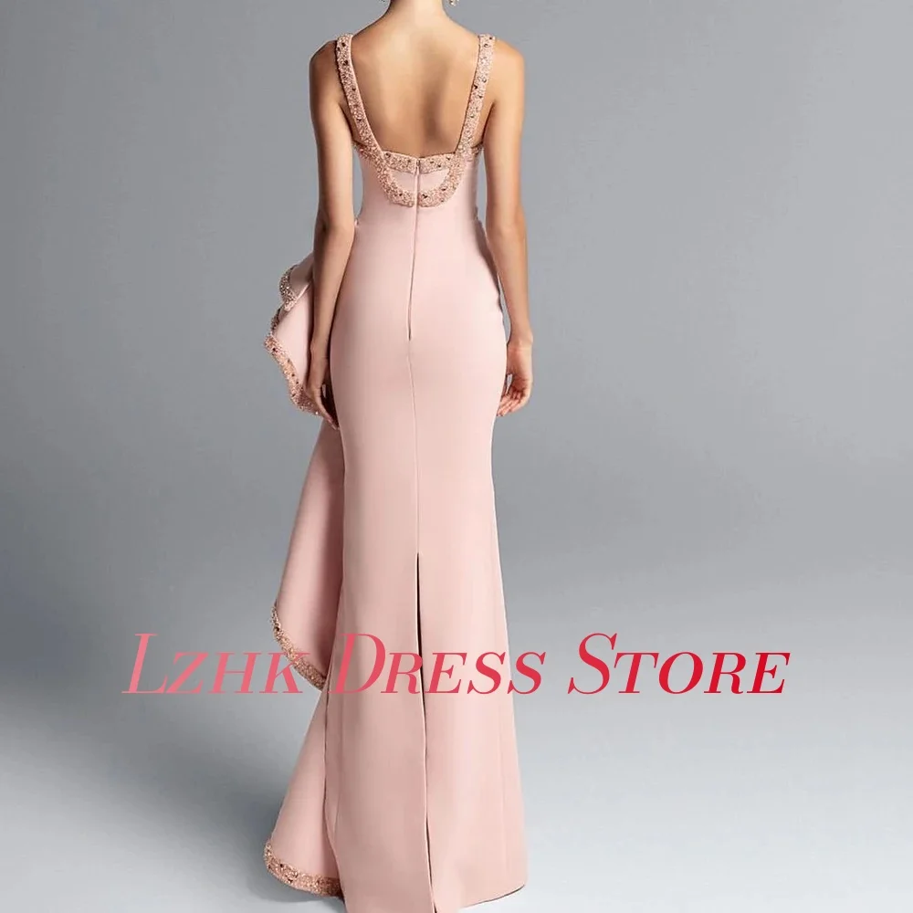 تخصيص مثير جيرسي حورية البحر السباغيتي الأشرطة مطرزة كريستال الديكور مساء اللباس أزياء أكمام فساتين مناسبة مخصصة