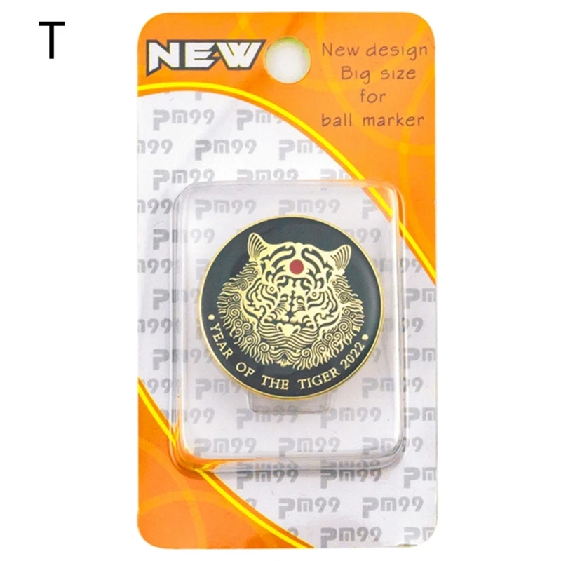 Golf Ball Marker Hat Clip 1.18Inch Ball Marker Golf Gift Assorted Pattern Zinc-Alloy Iron Hat Clip Kits with Golf Marker