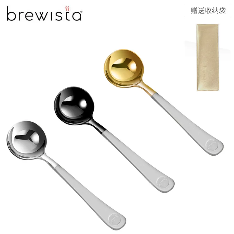 Brewista coffee cup measuring spoon titanium-plated stainless steel coffee tasting spoon SCAA standard, with storage bag