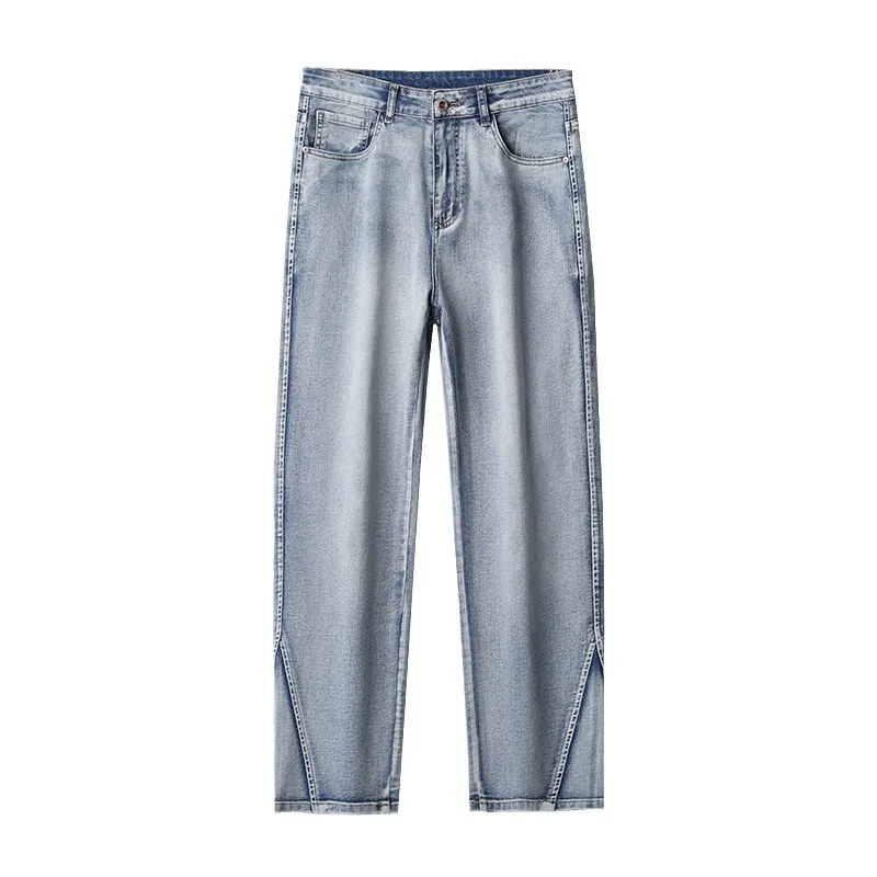 Men's Clothing Baggy Jeans Y2k Denim Man Pants Washed Wide Leg Stretch Jeans Casual Loose Straight Streetwear Men Trousers