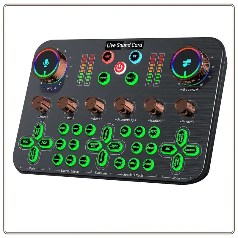 جهاز مزج الصوت الموثوق به للألعاب، جهاز مزج الصوت المتدفق، بطاقة الصوت لواجهة الصوت للبث المباشر، تسجيل البودكاست، الكمبيوتر الشخصي، الجيتار