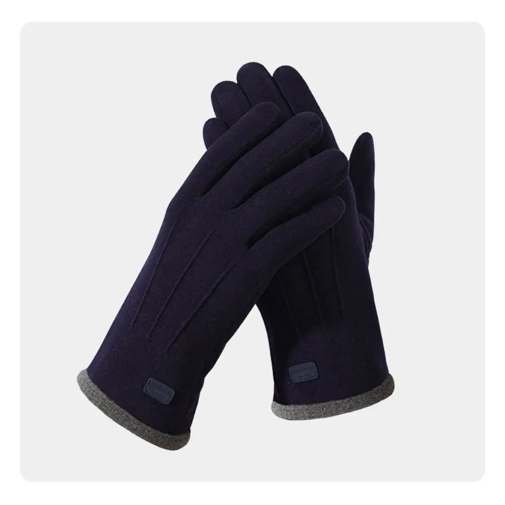 قفازات شتوية قطيفة جديدة للاستخدام الخارجي مقاومة للرياح سميكة ودافئة لركوب الدراجات قفازات حرارية ناعمة تعمل باللمس قفازات كاملة الأصابع