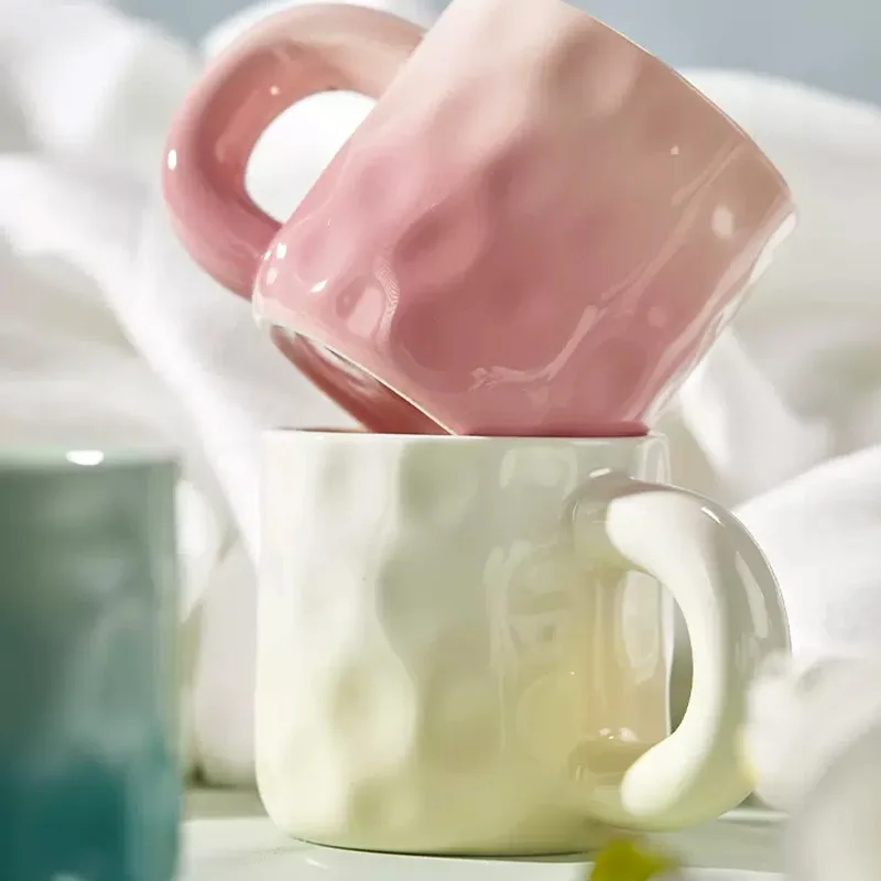 

Ceramic Mug Modern Home Candy Gradient Color Teacup Creative Sweet Couple Water Container Student Office Coffee Cup Decoration