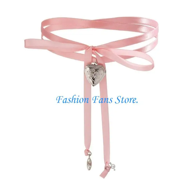 Bowknot Heart Star Necklace for Women Ribbon Pendant Necklaces Clavicle Chain