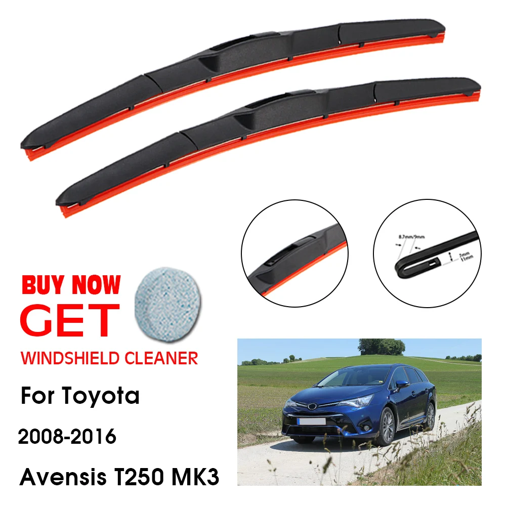 

Car For Toyota Avensis T250 MK3 26"+16" 2008-2016 Front Window Washer Windscreen Windshield Silica Gel Wiper Blades Accessories