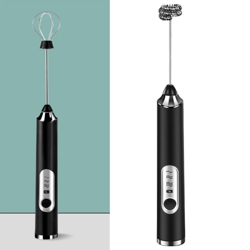 Cordless Milk Frother Handheld Electric Whisk Coffee Cappuccino Latte Milk Foam Hot Chocolate Stainless Steel Stand Kitchen