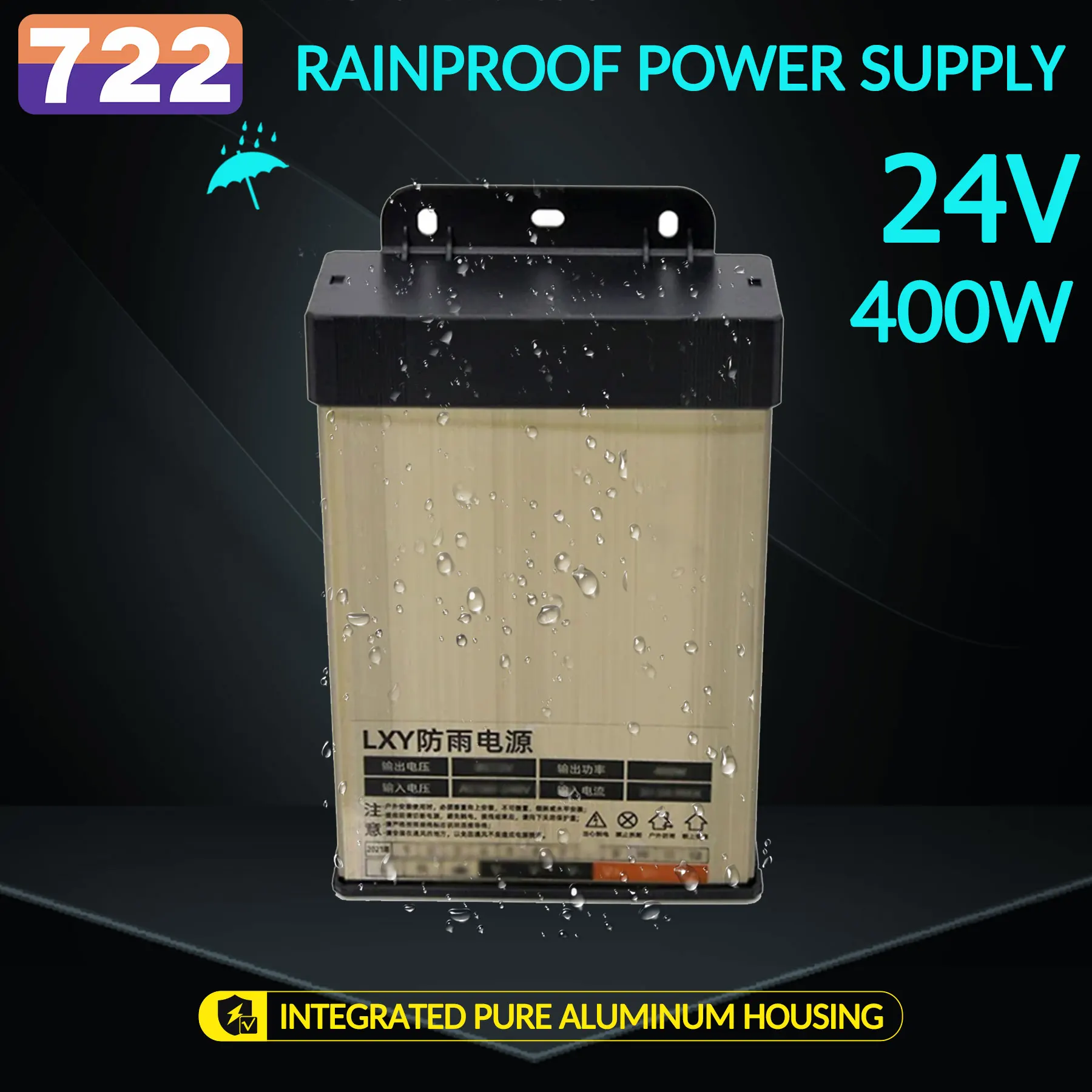 

DC24V Switching Power Supply Lighting Transformers Rainproof 400W Outdoor Portable Lighting Accessories