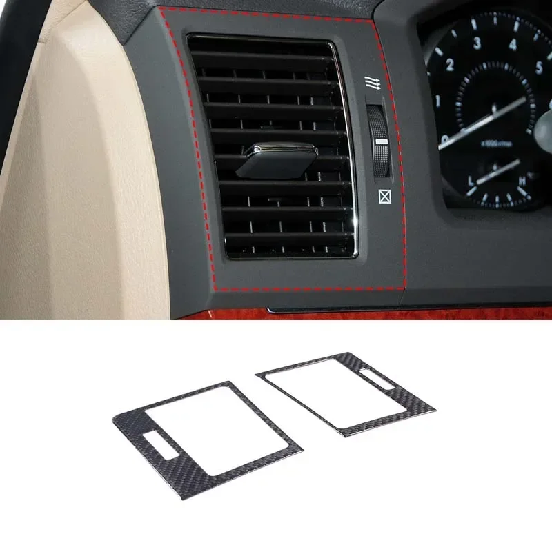 

For Toyota Land Cruiser 2005-2012 Soft Carbon Fiber Car Air Conditioning Both Sides Outlet Cover Trim Stickers Car Accessories