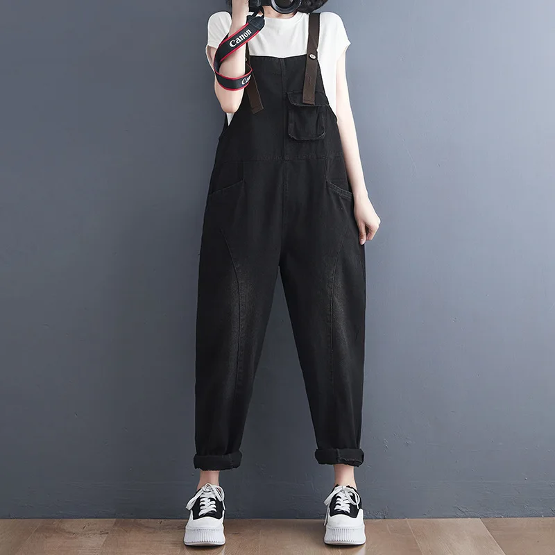 Plus Size Denim Overalls For Women Loose Women\'s Clothing Trend 2024 Camisole Long Pants Female Jumpsuit Women\'s Clothing Sales