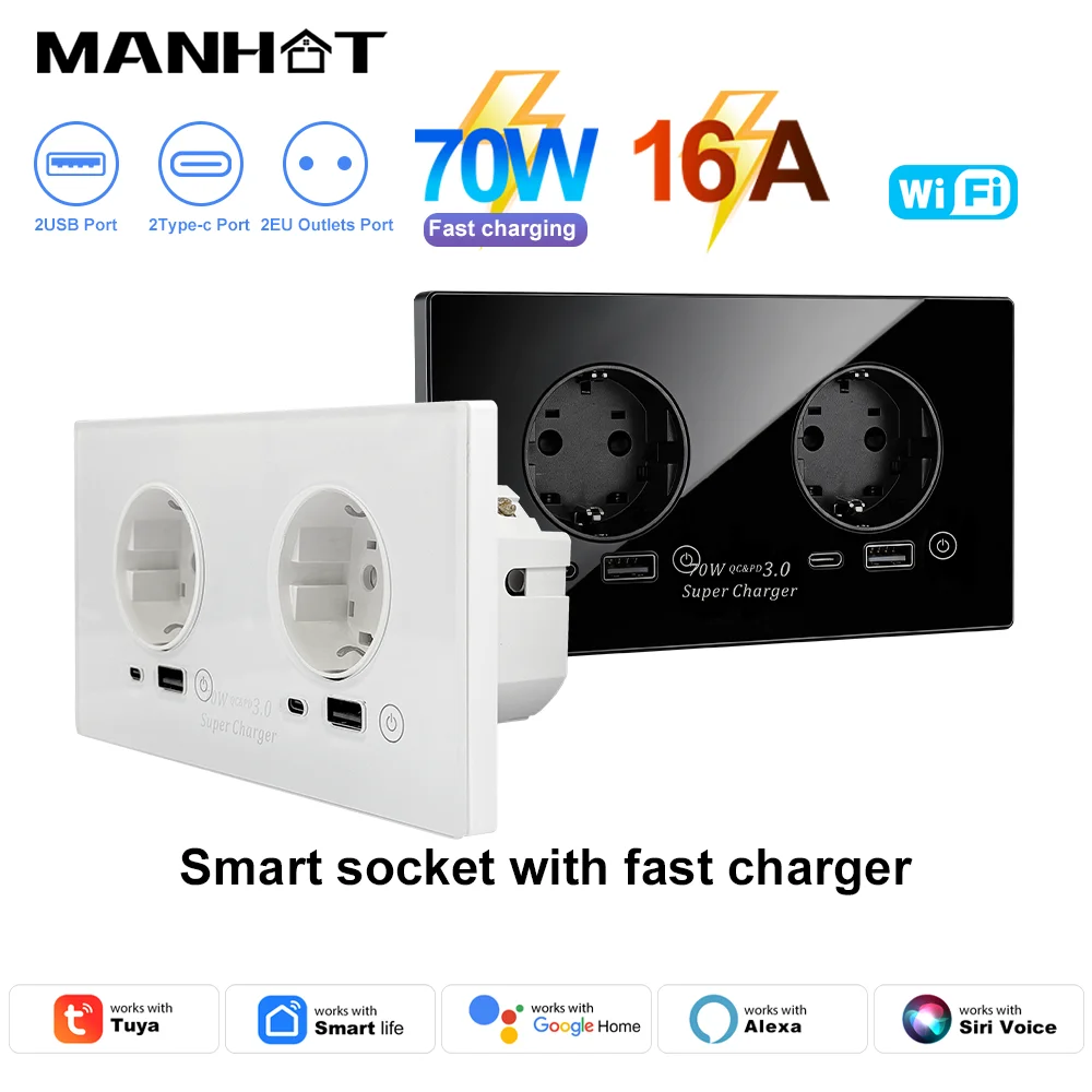 presa-a-muro-intelligente-doppia-eu-manhot-16a-wifi-70w-con-porte-usb-type-c-per-ricarica-rapida-compatibile-con-tuya-alexa-siri-google-home