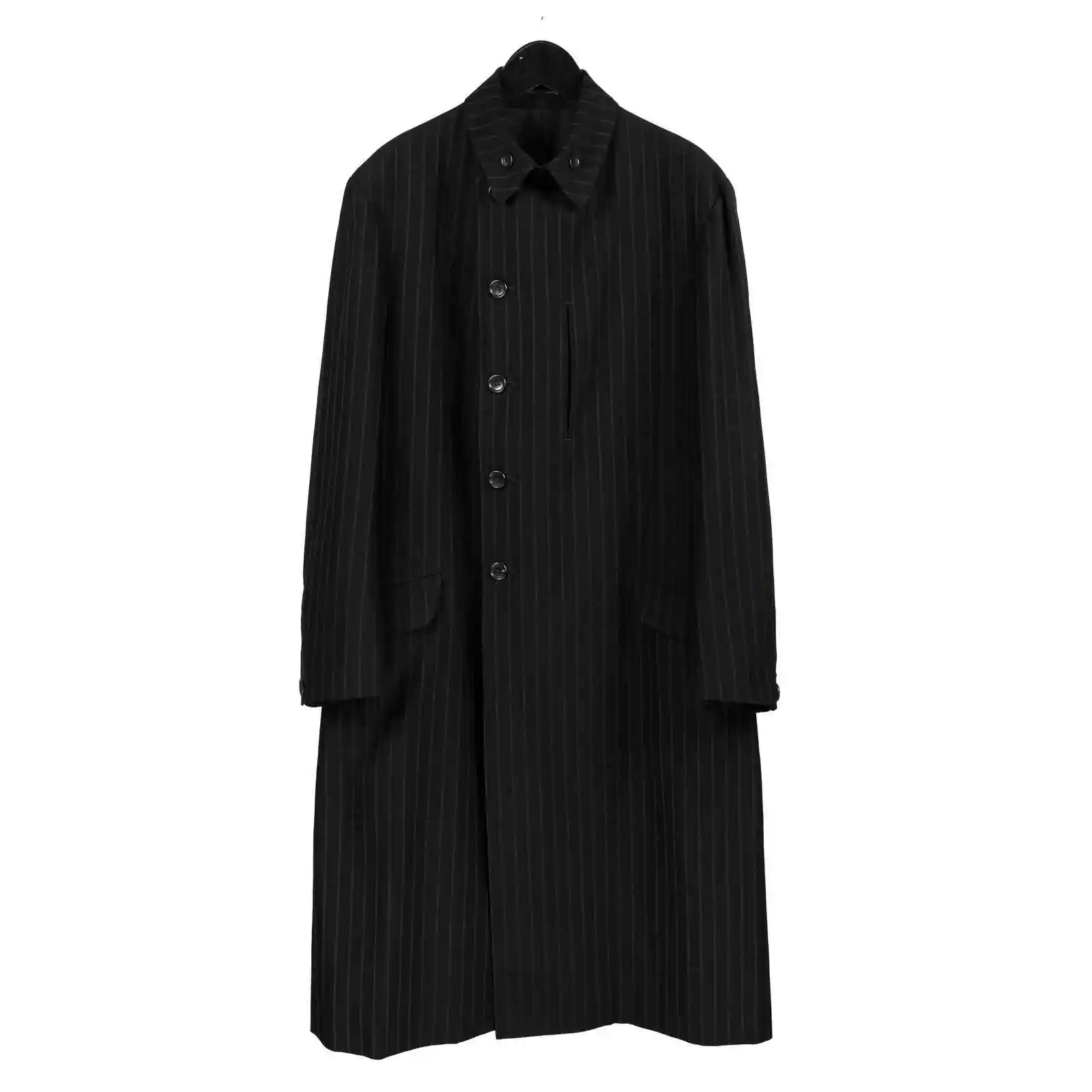 

TOP-YAMAMOTO original design dark and niche striped wool patchwork coat, loose long-sleeved coat