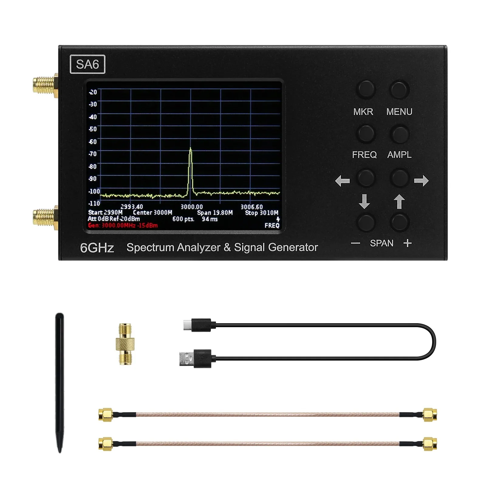GOODNEW SA6 6GHz Spectrum Analyzer Signal Generator RF Signal Source for Wi-Fi 2G 4G LTE CDMA GSM GPRS