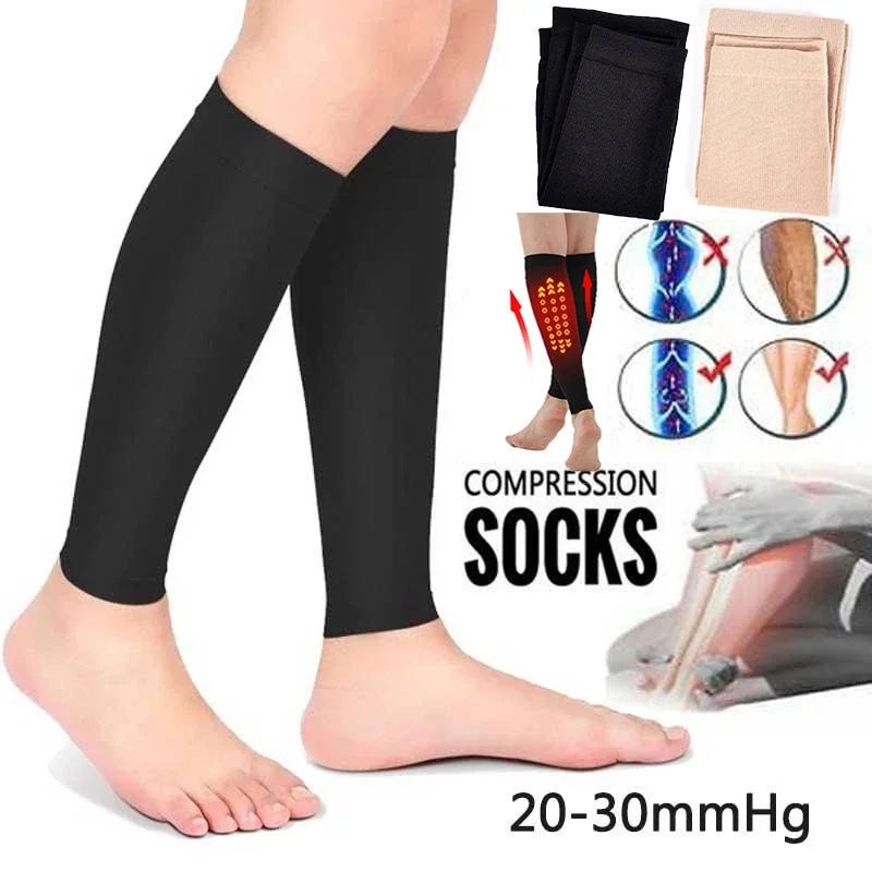 Calcetines de compresión para hombre, calcetín adelgazante para prevenir el dolor de venas varicosas, mangas para piernas, deportes al aire libre,