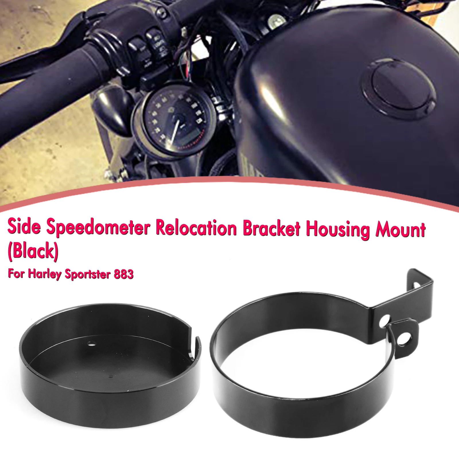 Motorcycle Side Speedometer Relocation Bracket Mount Cover For Harley Sportster 883