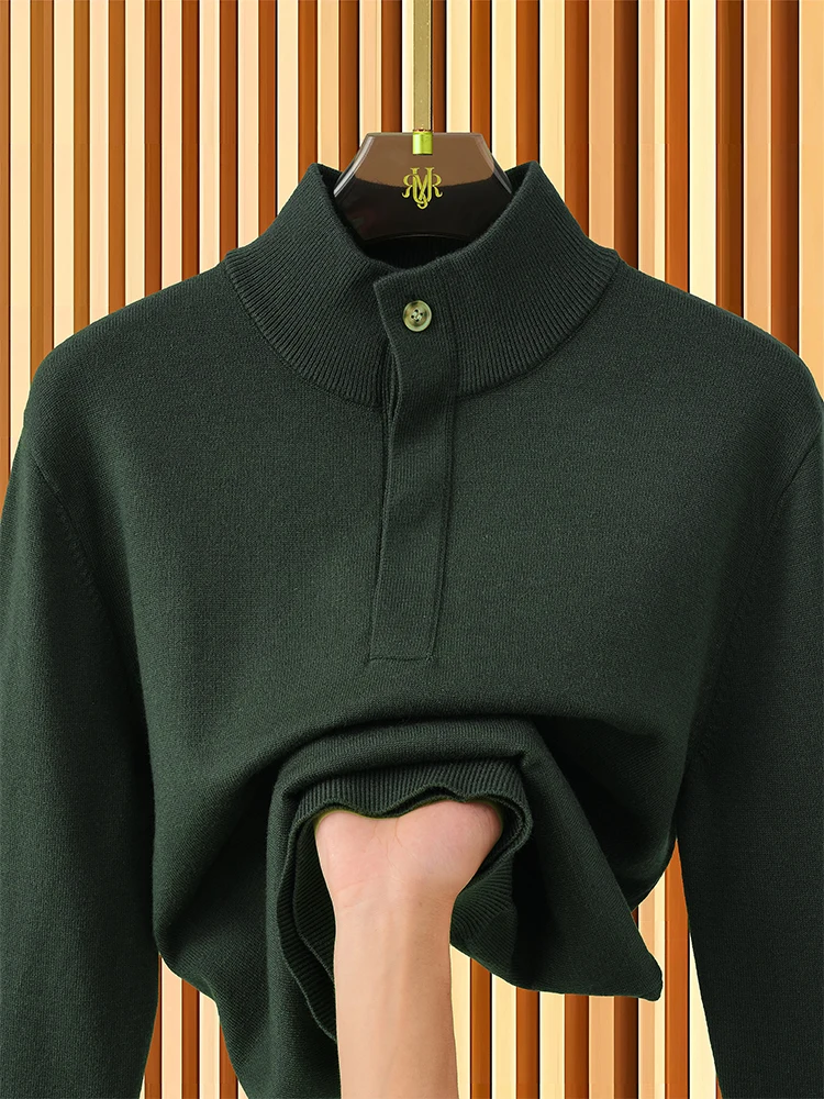 

Casual Woolen Knitted Sweater Men's Long Sve High Collar Autumn Winter New Sle Soft Comfortable Faion Ci Life Sle