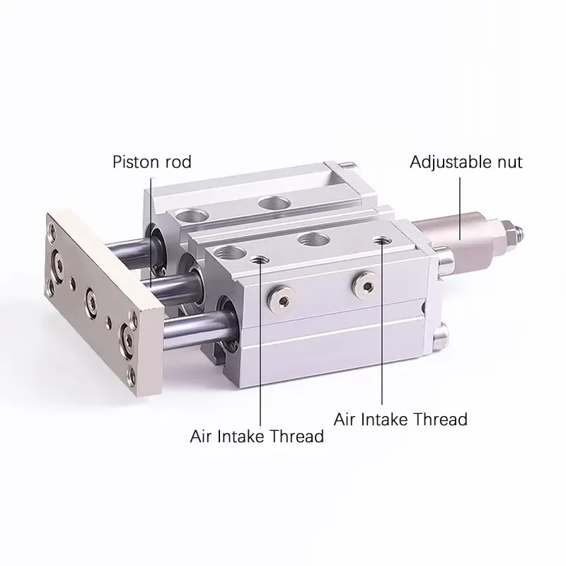 TCLJ12-10 TCLJ12-20 TCLJ16-30 12-60mm Bore Compact Three Axis Pneumatic Air Cylinder With Guide Rod Cylinders Piston