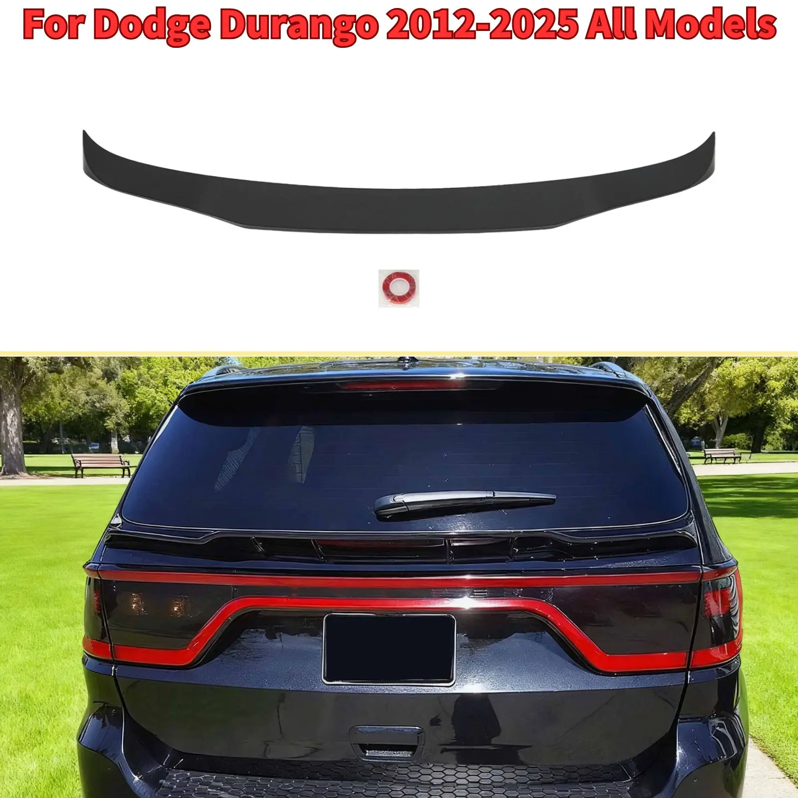 For Dodge Durango 2012-2025 All Models Car Middle Spoiler Glossy Black Matte Black Carbon Fiber Painted Car Accessories Body Kit