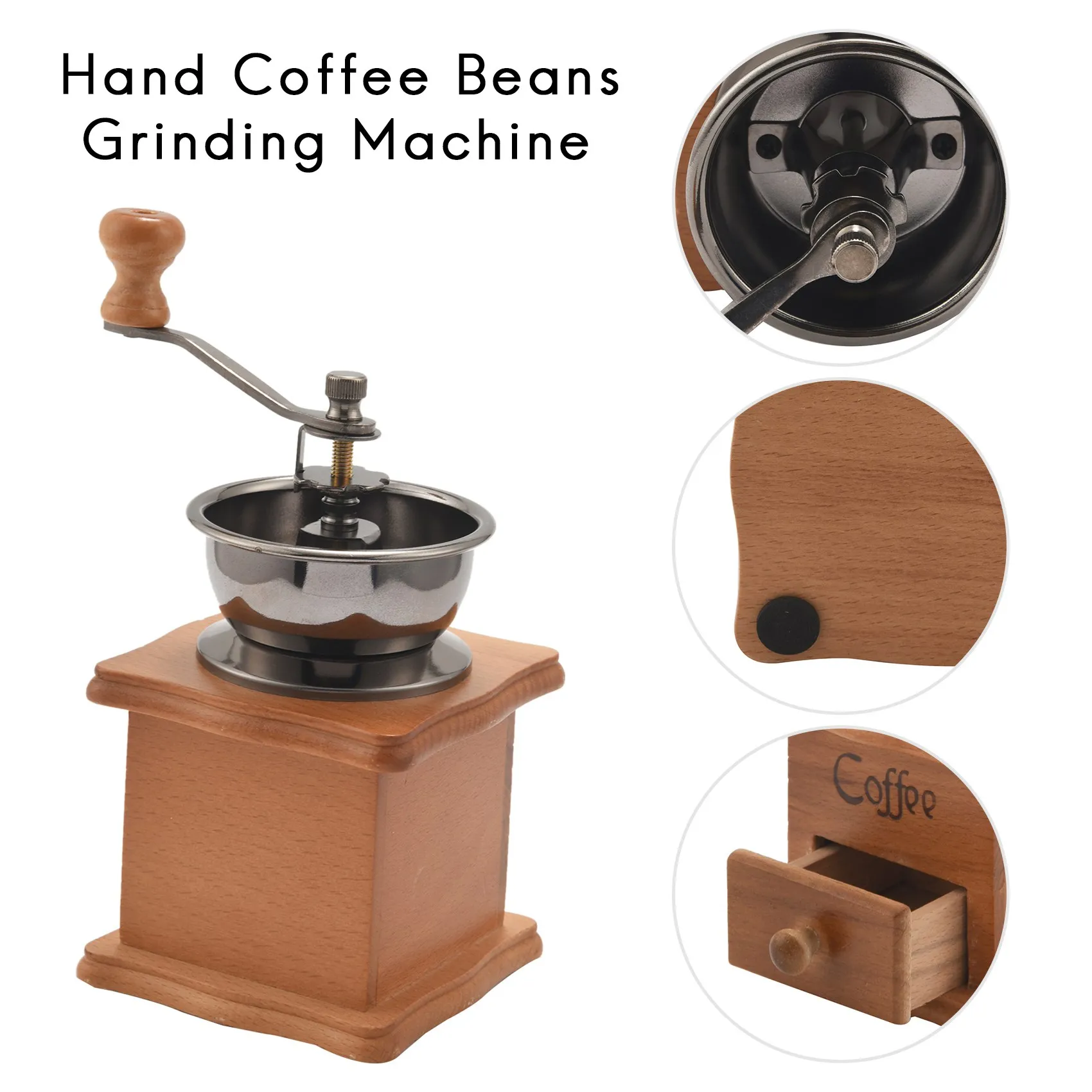 ABZF 2026 Manual Coffee Grinder, Hand Coffee Beans Grinding Machine, Hand Coffee Burr Mill,Manual Bean Grinder