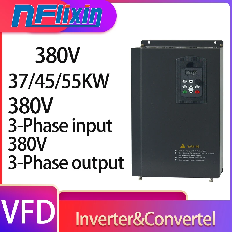 

VFD 3P to 3P 380V 37KW/45KW/55KW Variable Frequency Drive Converter for Motor Speed Control Inverter