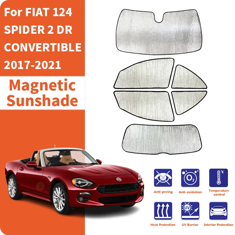 Car Window Sunshade Anti-UV Car Sun Window Visors Sunshade Covers Accessories For FIAT 124 SPIDER 2 DR CONVERTIBLE 2017-2021