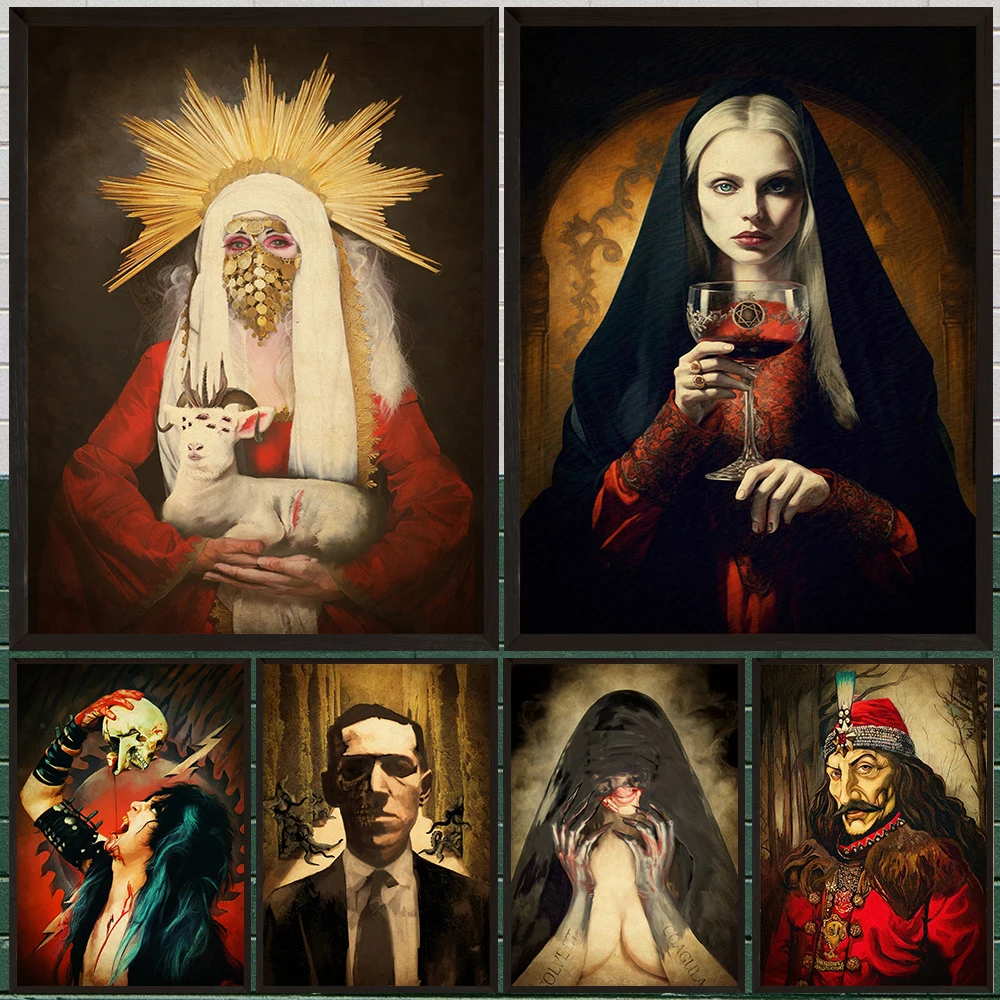 

Mother Of Abominations Babalon & Devil Inside Abstract Wall Art Canvas Print,Pagan Movie Movie Characters Art Poster Print Decor