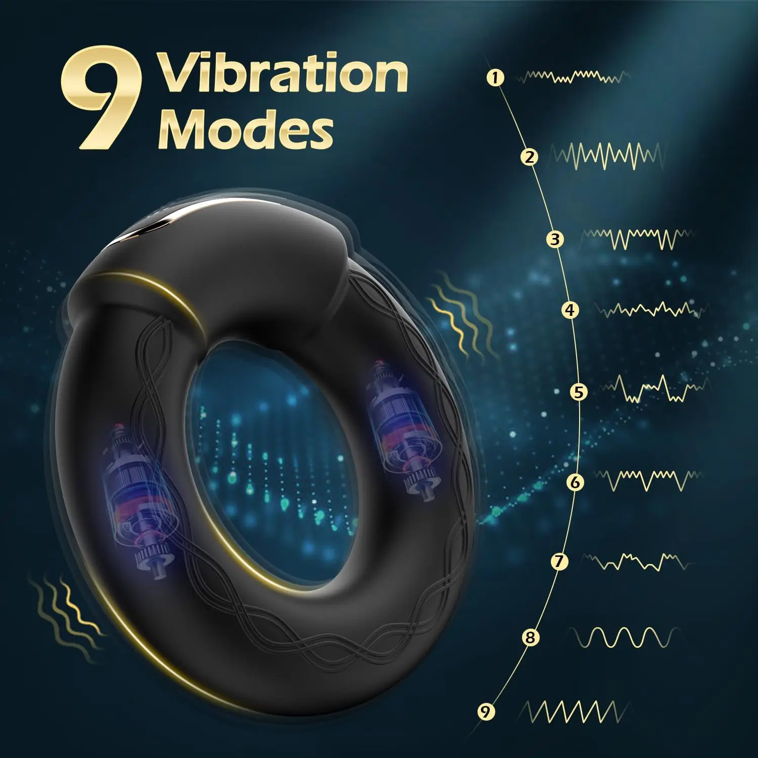 Vibrating Cock Ring, 9 Vibrations With Heating Penis Ring Vibrator Sex Toys For Men, Adult Toys Vibrating Penis Ring Male Sex