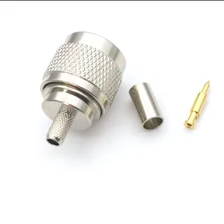 RG8X COPPER N Plug Male Crimp adapter Connector for for RG-8X LMR240 RG8X LMR-240 Cable