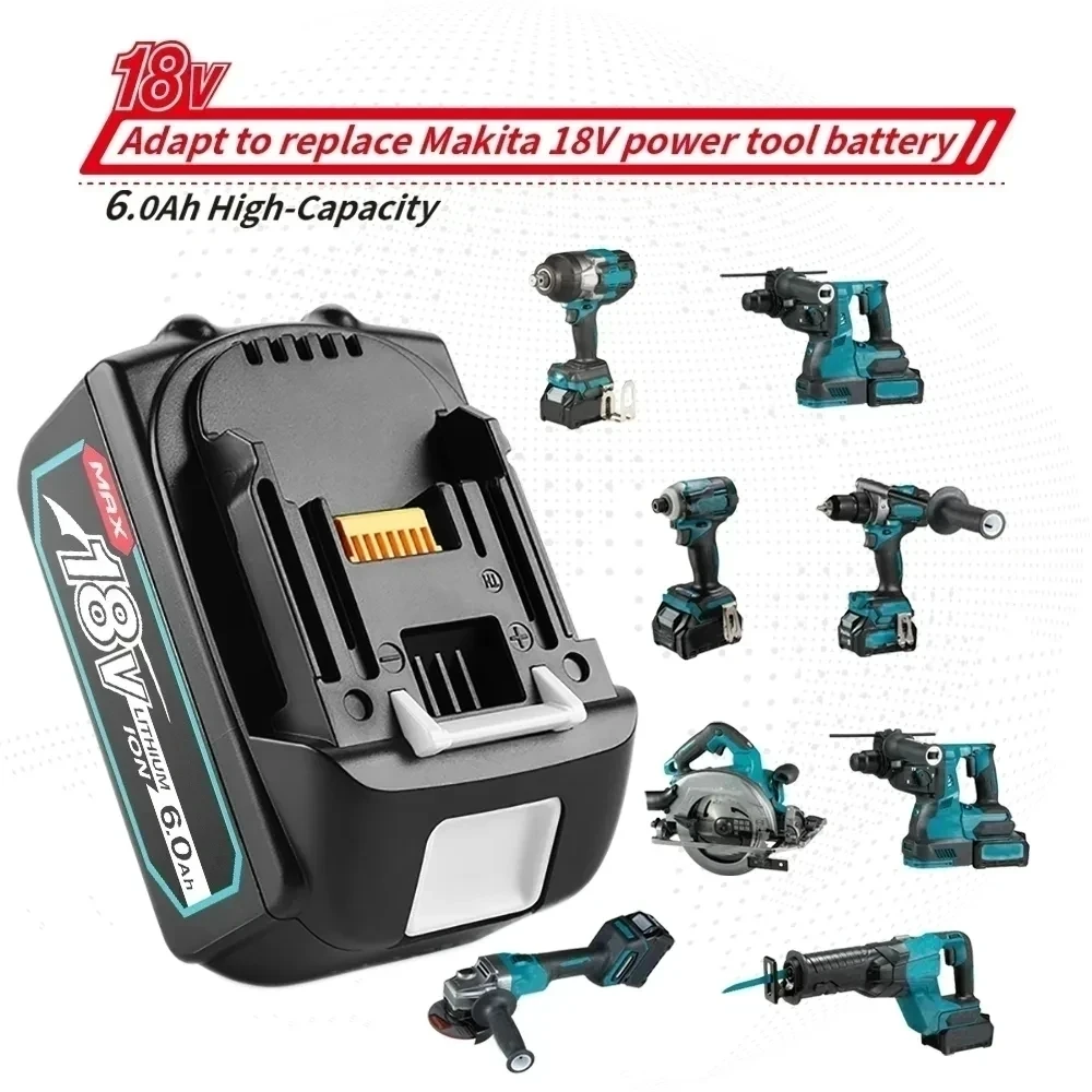 Imagem -05 - Bateria de Íon de Lítio Recarregável para Makita Mais Recente Atualização Bl1860 18v 8000mah Bl1840 Bl1850 Bl1830 Bl1860b Lxt 400