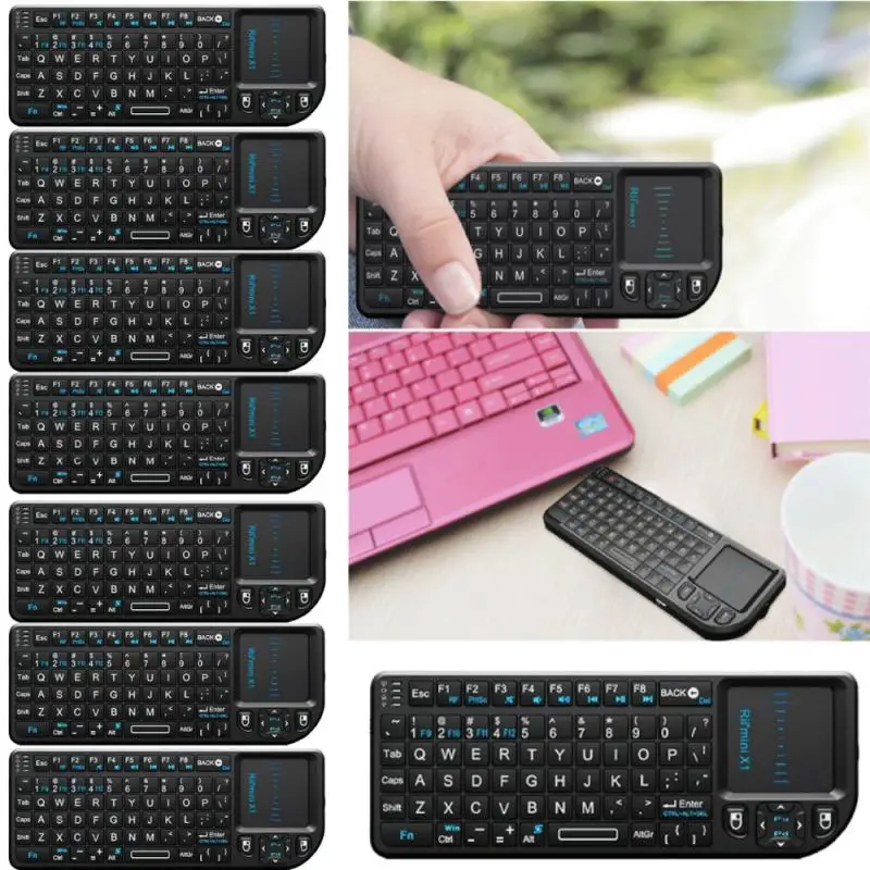 Mini 2.4G RF Wireless Keyboard Spanish French Russian English Keyboard Backlight Touchpad Mouse for PC Notebook Smart Tv Box