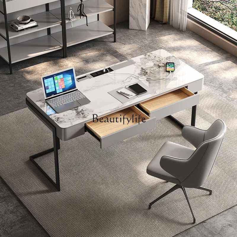 

Italian rock slab minimalist modern desk bedroom study writing desk household