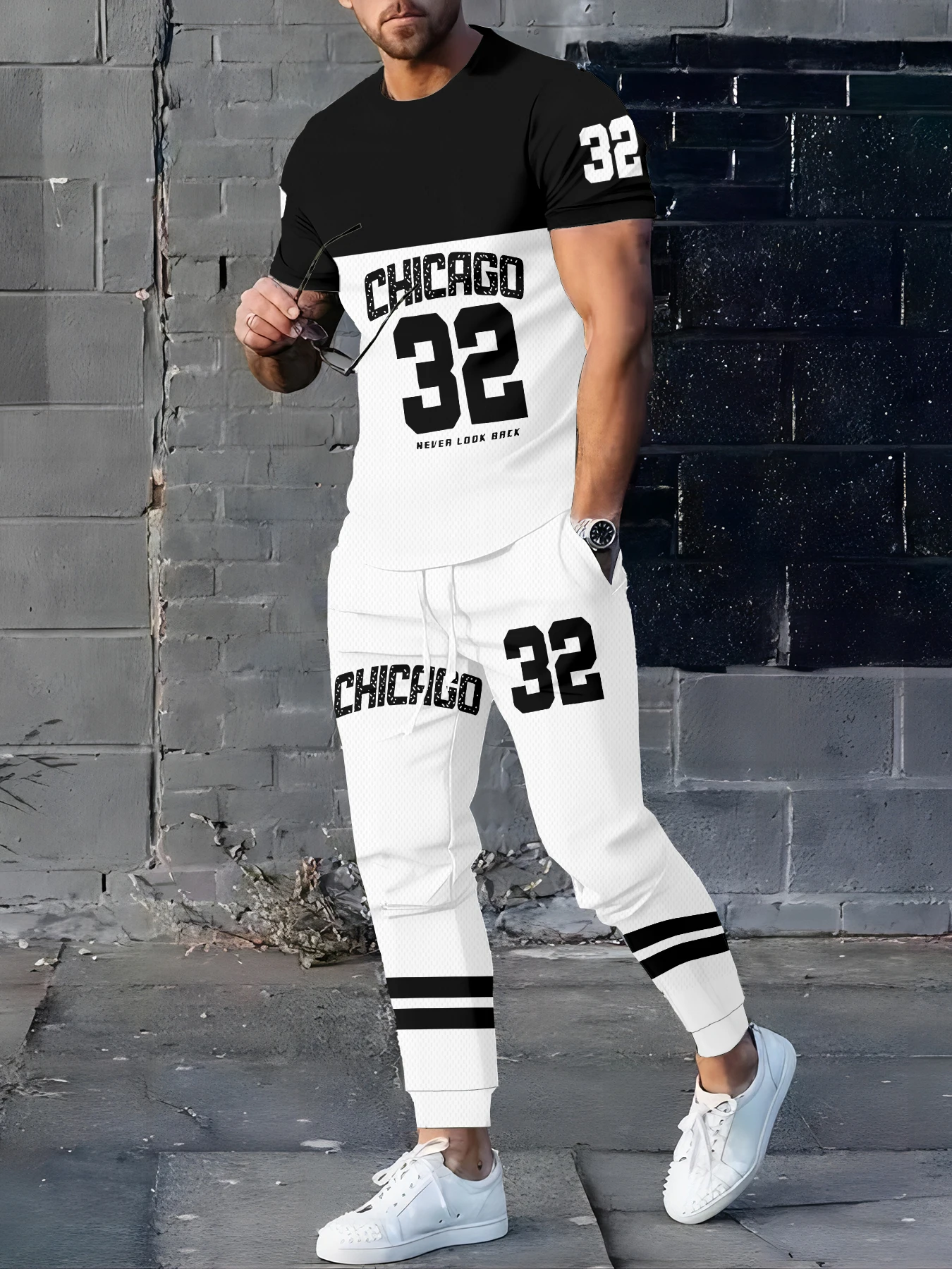 

2026 Summer Men's Suit with Digital Print Breathable Lightweight Casual Sports Outdoor Men's Clothing