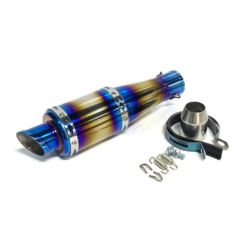 دراجة نارية تعديل ماسورة العادم على شكل خاص برميل مستقيم من خلال انفجار الشارع ماسورة العادم الفولاذ المقاوم للصدأ الملونة #1