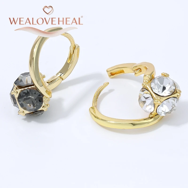 ohrringe, ohrringe damen, 18K Vergoldete Messing Gedrehte Huggie Creolen für Damen mit Zirkonia-Kugeln, schlichter, trendiger Alltagsschmuck, Valentinstagsgeschenk – Detail 18