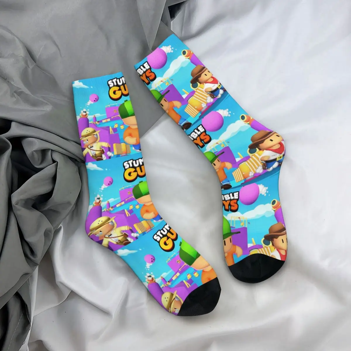 Classic Stumble Guys Game Socks Harajuku Sweat Absorbing Stockings All Season Long Socks Accessories for Unisex Gifts