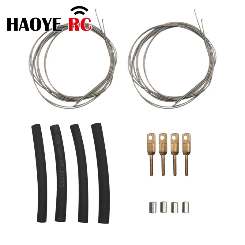 Haoye 1Set Servo Steering-Wheel Pull Steel Wire With Pull-Pull System Clevise Quick Link Couplers &Heat-Shrink Tube For RC plane