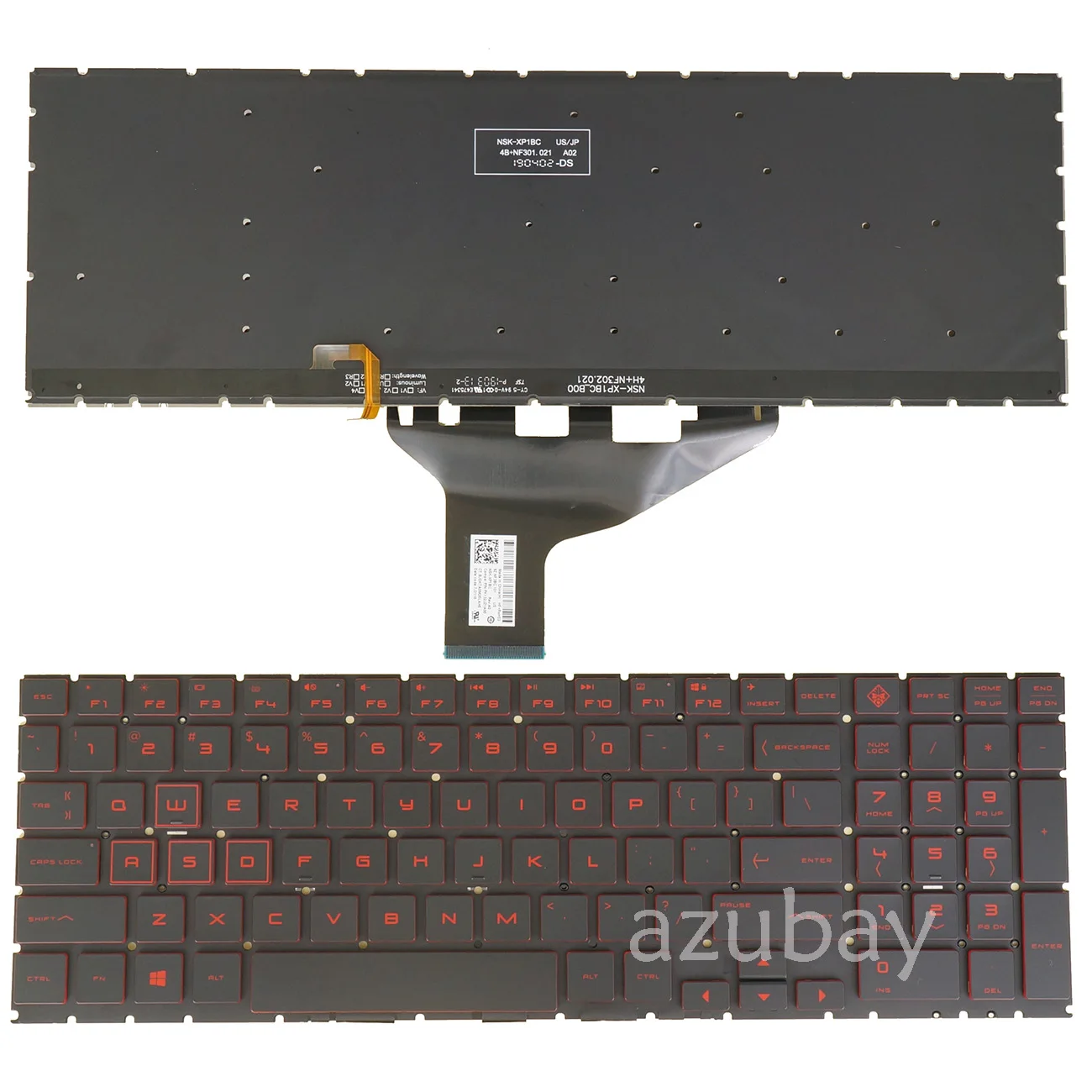 

US English Keyboard For HP Omen 15-dh1xxx 15-dh1000 15t-dh100, CTO NSK-XP1BC 9Z.NF3BC.101 PK132JZ1A00 Red Backlit