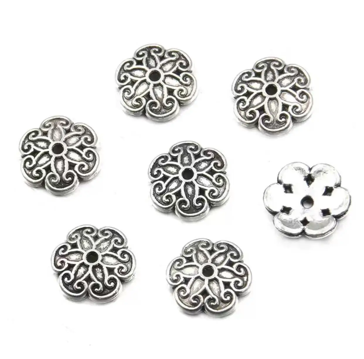 

30pcs 12mm, hole 1.2mm Vintage bead caps for jewelry handmade Zinc alloy metal HW3341