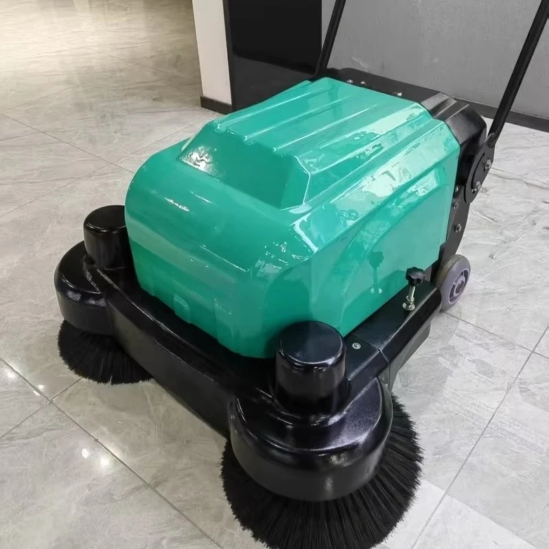 24V Electric Hand--push Industrial Floor Sweeper Machine Strengthened Cleaning with Wash & Garbage Collection Features