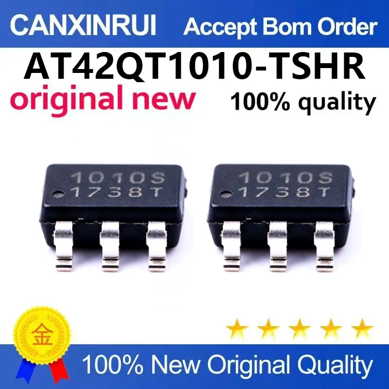 (5pcs-100pcs)New original AT42QT1010-TSHR SOT-23-6 single key capacitive touch controller chip