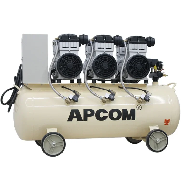 APCOM EX1100*3-120 3.3kw aircompressor 200 liter compresseur 100 litres  Slient Oil Free Air Compressor