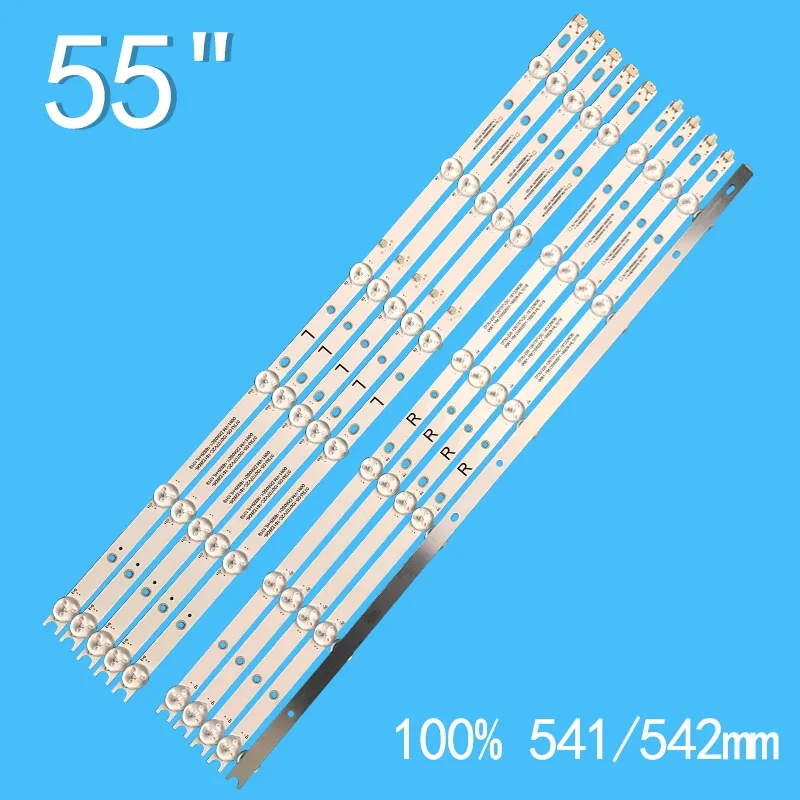 541mm + 542mm 10pcs led tv hintergrund beleuchtung streifen für 55 zoll 6 + 6 lampen SJ.YM.D5500602-2835ES-M 3v