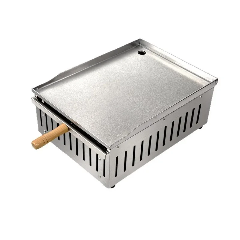 Commercial stall artifact pancake machine squid teppanyaki small stainless steel grilling furnace