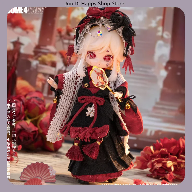 

COME4FREE 1/12 BJD Doll Clothes Dessert Series Cherry Mousse Dress Outfit Set for OB11 Doll Clothes