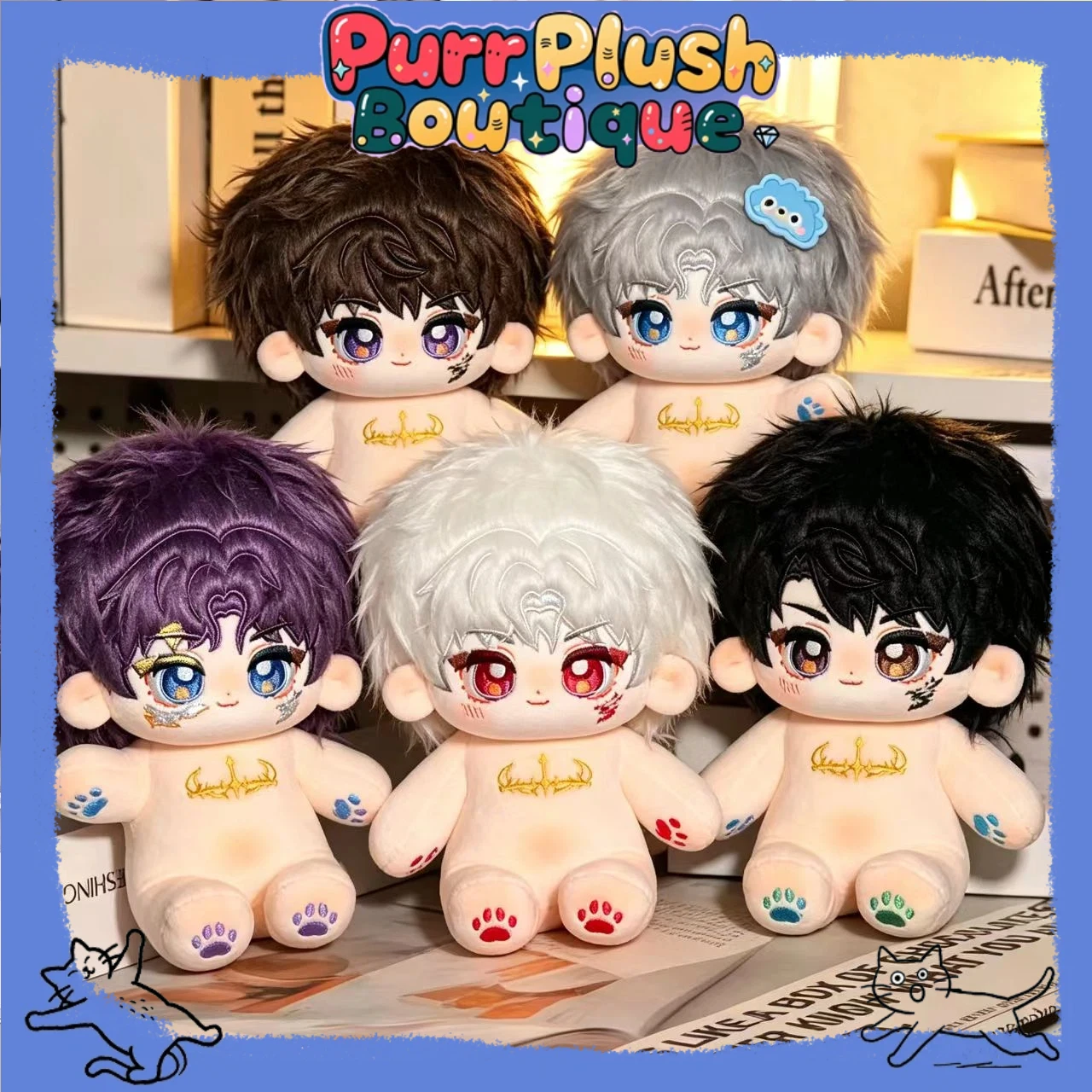 

20cm Anime Game Love and Deepspace Rafayel Throne Series Kawaii Cosplay Soft Cotton Doll Body Cartoon Dress Up Toy Figures Gift