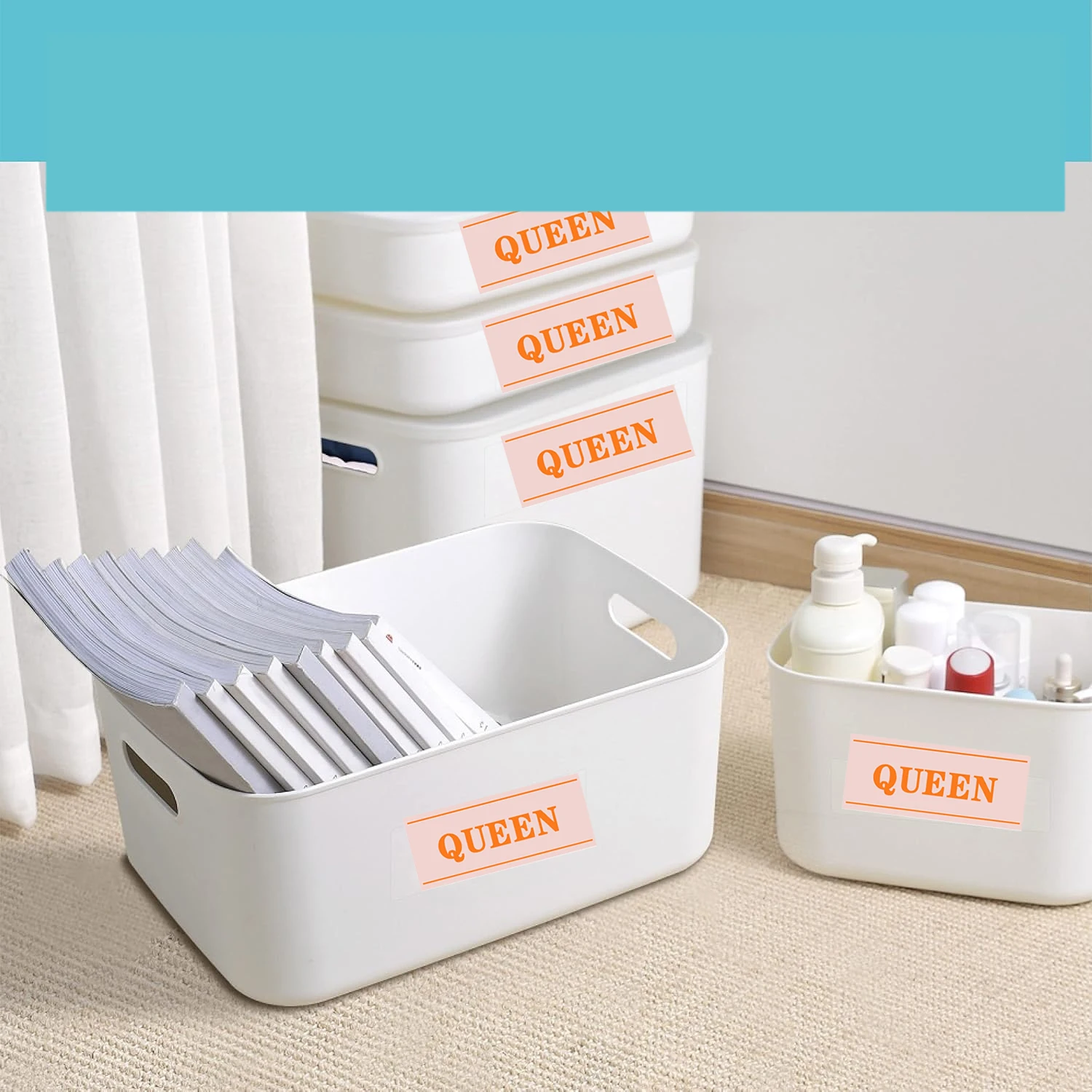 Bed Sheets Set Storage Labels Closet Organization Sheet Sticker 4*2 inch 40PCS