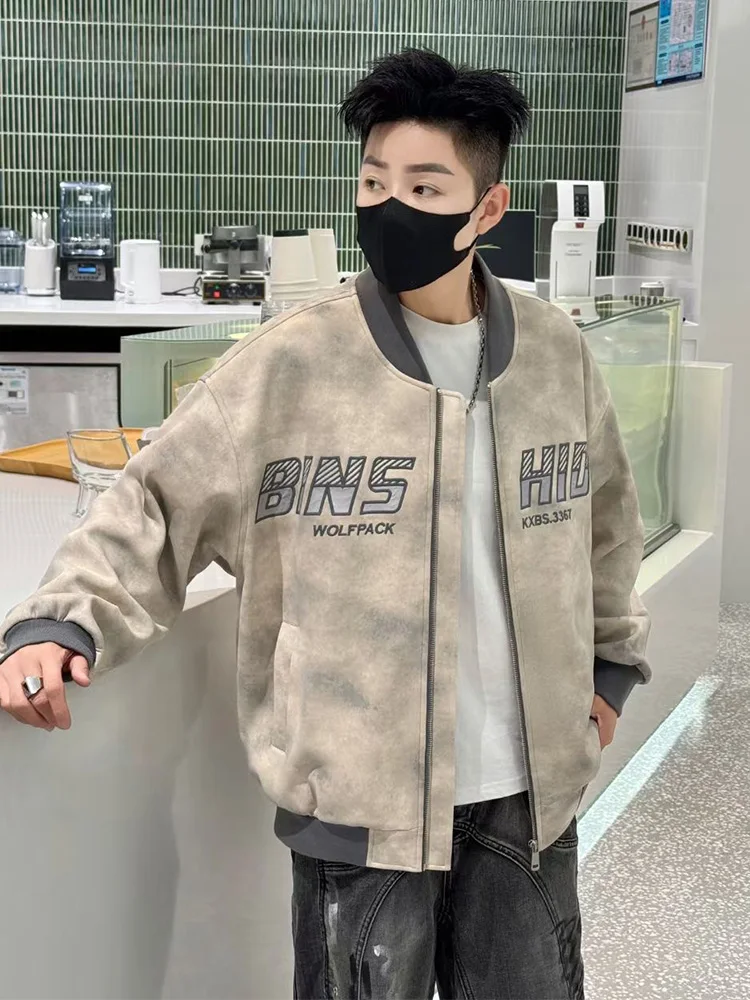 

Мужская бейсбольная куртка Thiened в стиле ретро, осенняя модная брендовая винтажная куртка-пилот, крутая уличная хлопковая вставка в старинном ощущении