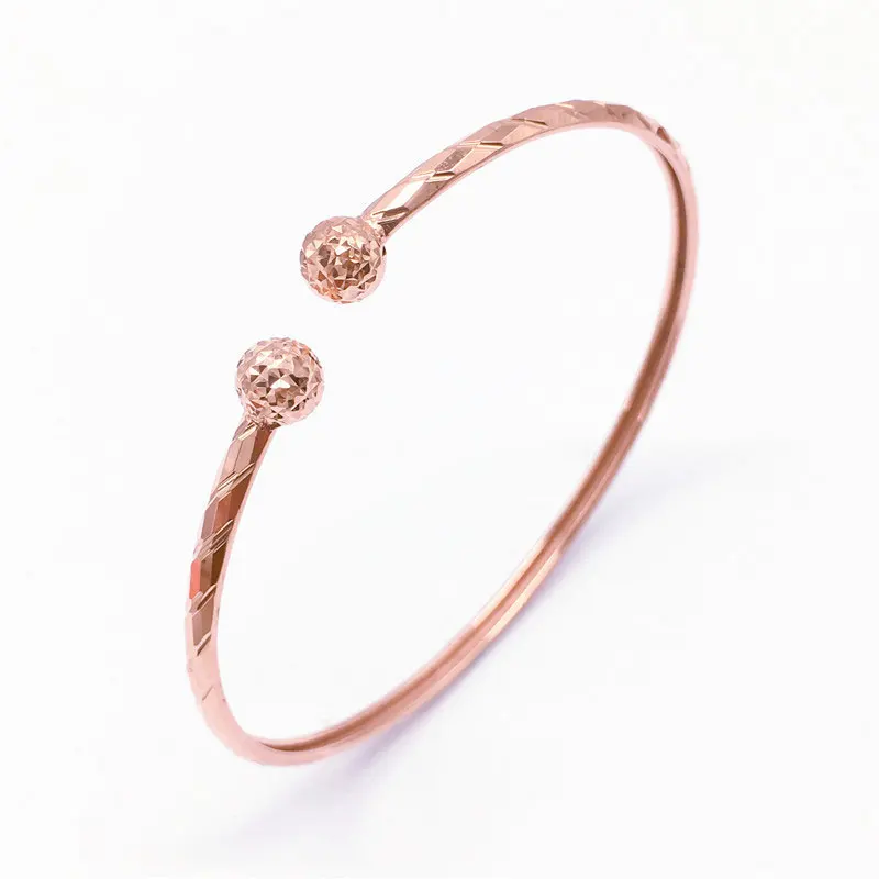 Kreative mode neue in 585 Lila Gold funkelnden boucle armreifen für frauen Überzogene 14K Rose Gold armband hochzeit schmuck geschenk