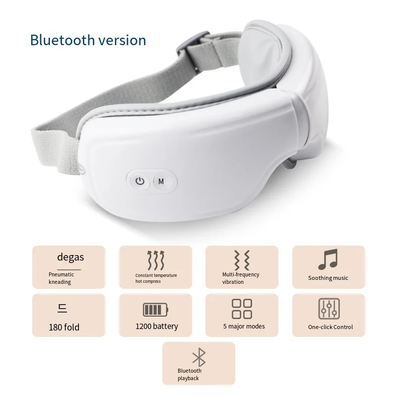 

Intelligent Home Heating Eye Massage Equipment Hot Compress Eye Mask Pressure Points Vibrations Facial Massager for Face