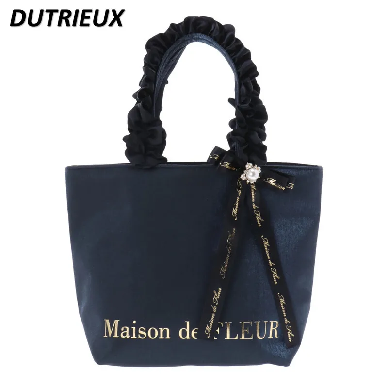 Bow Ribbon Large Handbag Femme Portable Gift Women\'s Bags Spring Summer Lolita Japanese Style Fashion Casual Handbags for Ladies