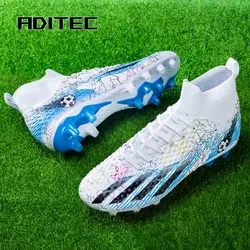 Sapatos de futebol profissional com picos longos, Botas de futebol unisex, Chuteiras de grama, Sapatos de tornozelo ao ar livre